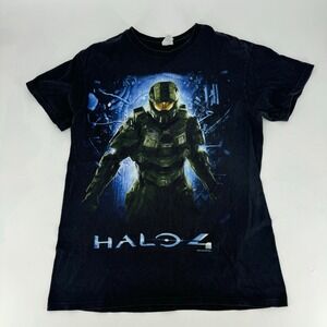 Vintage 2012 Halo 4 Master Chief Graphic T-Shirt Mens Medium Black Microsoft Tee